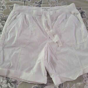 Calvin Klein White Cotton Pull-on Shorts Medium EUC